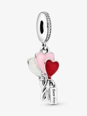 Pandora Heart Balloon Charm - Red, Pink, White